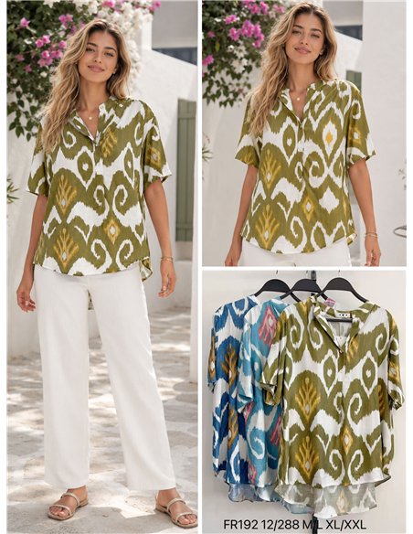 Camicetta fluida con stampa ikat