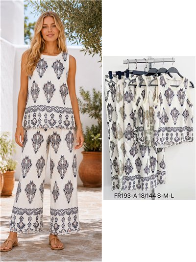 Conjunto top estampado paisley y pantalón 2