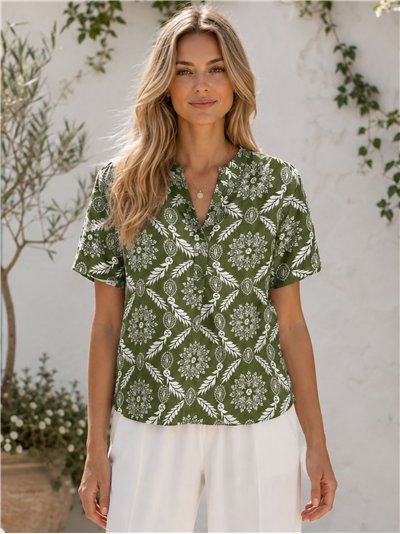 Blusa fluida estampado boho