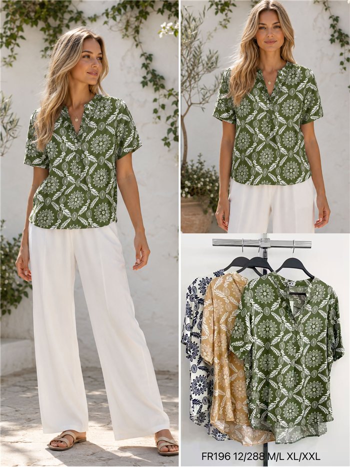 Camicetta fluida con stampa boho