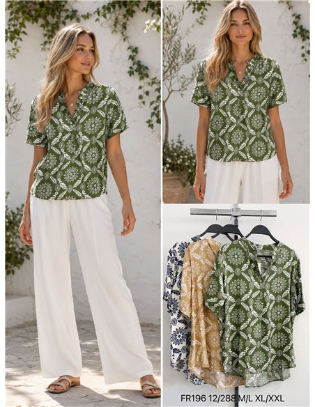 Camicetta fluida con stampa boho