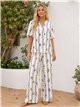 Conjunto blusa estampada étnico y pantalón