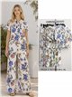 Conjunto camisa estampada floral acuarela y pantalón