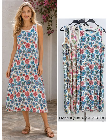 Ärmelloses Midikleid mit Mandala-Print