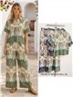 Conjunto camisa estampada botánico y pantalón