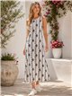 Robe midi sans manches à imprimé ethnique