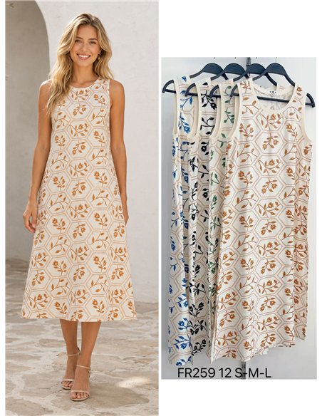 Ärmelloses Midikleid mit geometrischem Muster