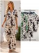 Conjunto blusa estampada vaca y pantalón