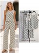Conjunto top estampado geométrico y pantalón