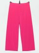 Pantaloni dritti in lycra con elastico in vita e gamba larga