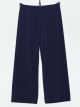 Pantaloni dritti in lycra con elastico in vita e gamba larga