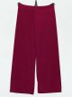 Pantaloni dritti in lycra con elastico in vita e gamba larga