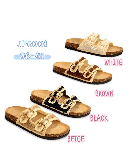 Sandalia crochet con hebillas