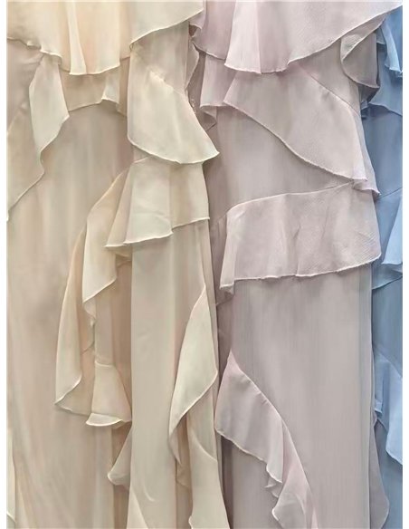 Chiffon-Midikleid mit Rüschen