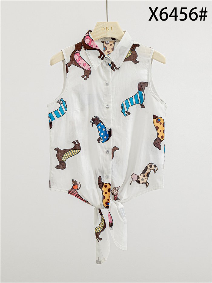 Camisa sin mangas con estampado perro salchicha