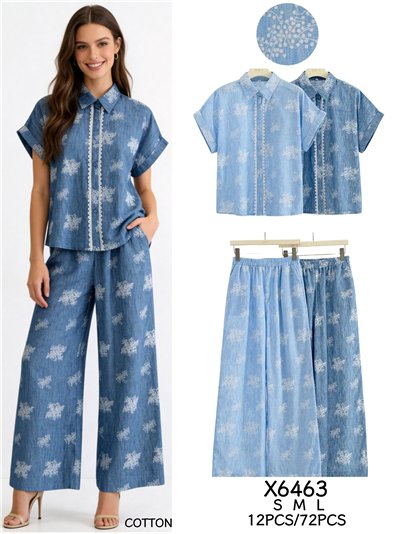 Conjunto camisa estampado y pantalón 2