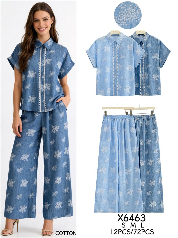 Set aus bedrucktem Hemd und Hose