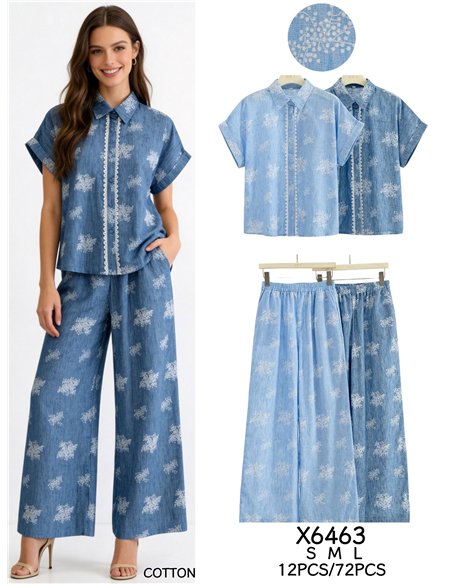 Set aus bedrucktem Hemd und Hose