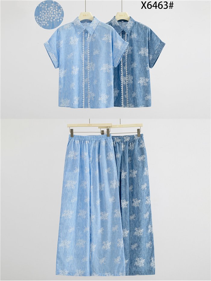 Set aus bedrucktem Hemd und Hose