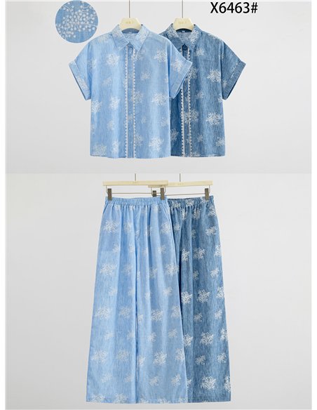 Set aus bedrucktem Hemd und Hose
