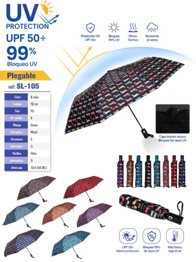 Paraguas automático plegable estampado perros salchicha