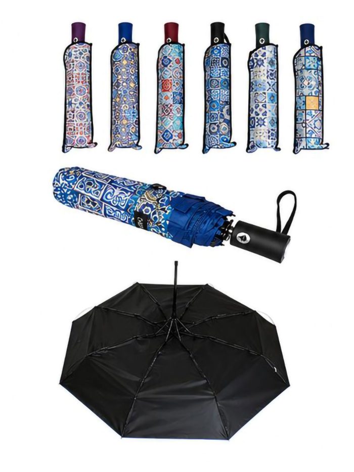 Paraguas automático plegable estampado mosaico