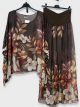 Conjunto blusa maxi de gasa estampado floral y pantalón