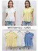 Blusa nido de abeja con volantes