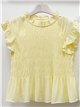 Blusa nido de abeja con volantes