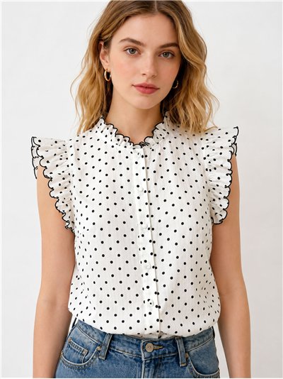 Blusa lunares con volante