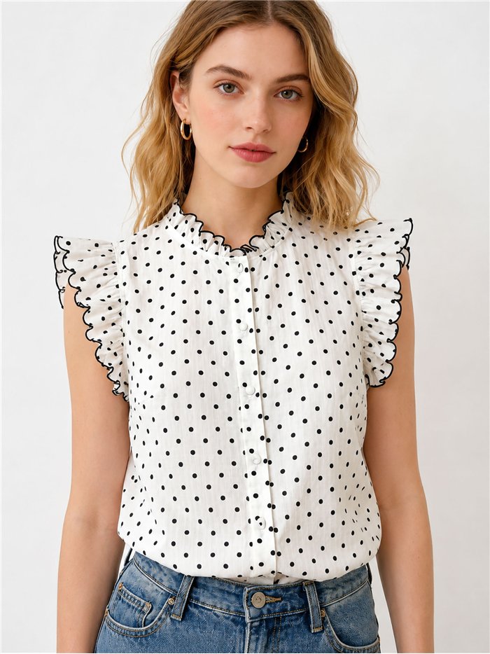 Blusa lunares con volante