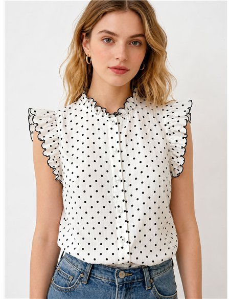 Blusa lunares con volante