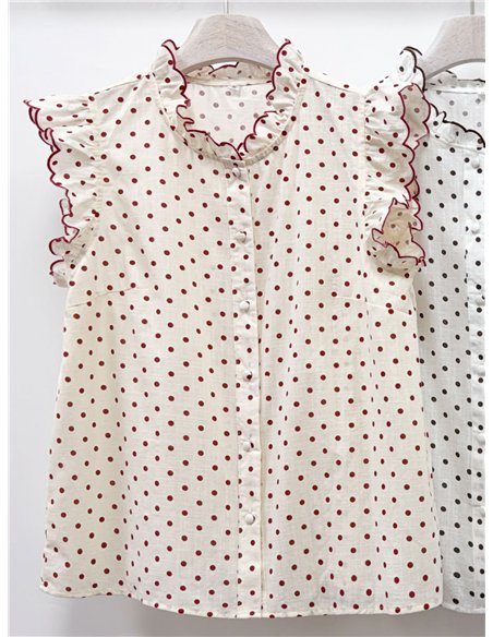 Blusa lunares con volante