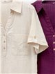 Camisa efecto lino con bolsillos