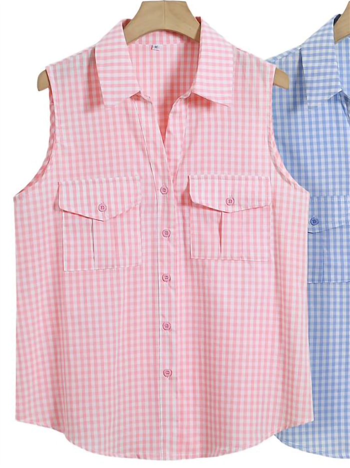 Camisa vichy algodón sin mangas