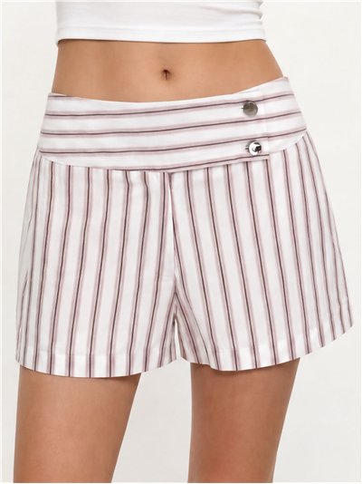 Short algodón rayas con botones