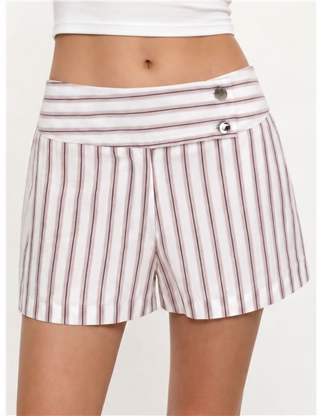 Short algodón rayas con botones