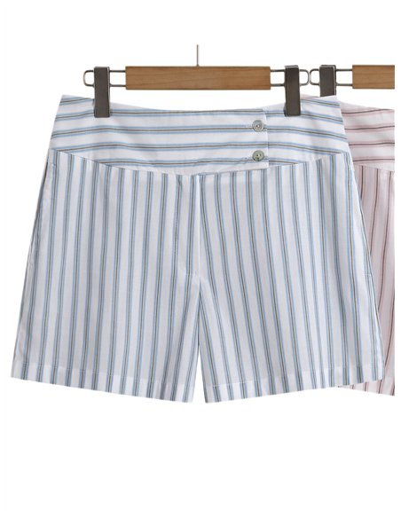 Short algodón rayas con botones