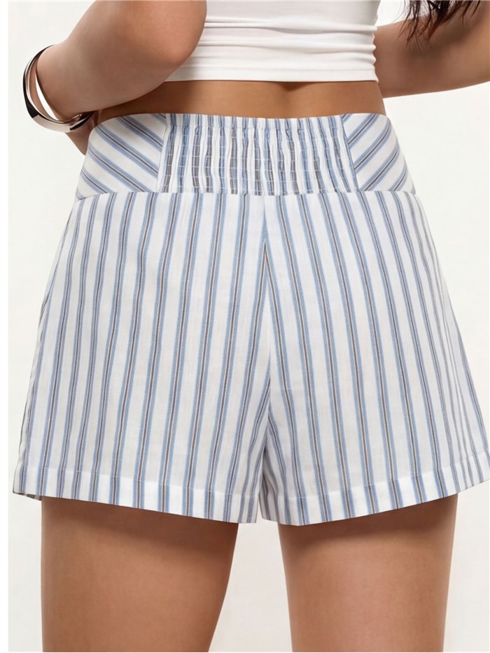 Short algodón rayas con botones