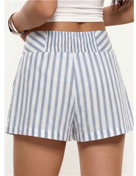 Short algodón rayas con botones