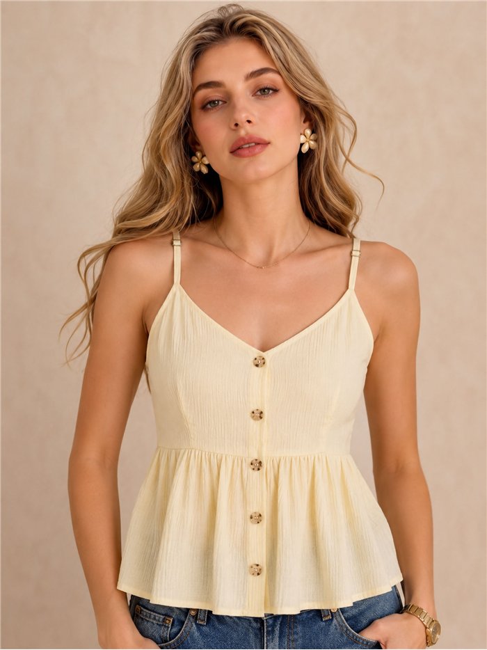 Top de tirantes lino con botones