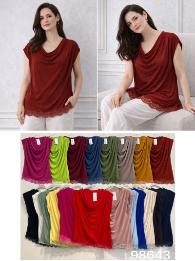 Top in pizzo drappeggiato taglie forti | ZD-98643 | B2B 2