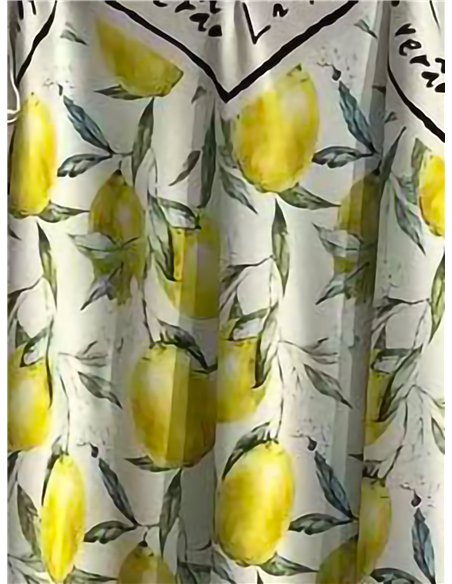 Robe longue en satin à bretelles imprimées citron