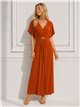 Langes Lycra-Kleid mit Metallic-Details