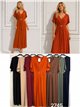 Langes Lycra-Kleid mit Metallic-Details