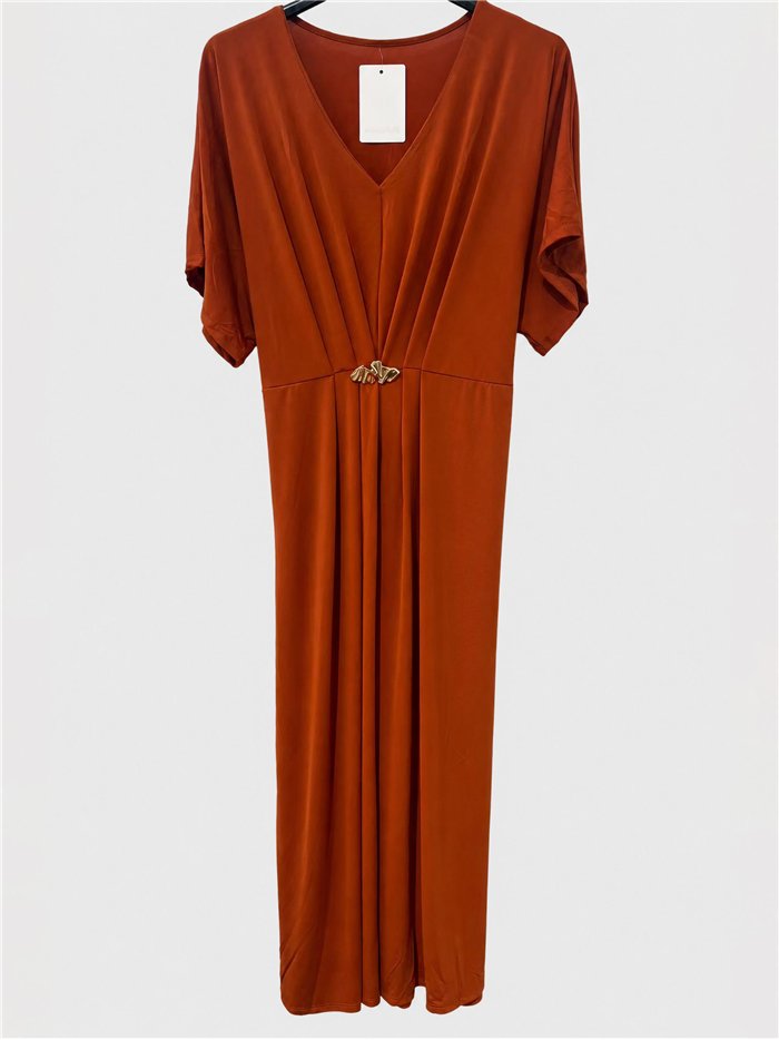 Langes Lycra-Kleid mit Metallic-Details