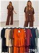 Conjunto blusa lycra talla grande detalle metálico y pantalón