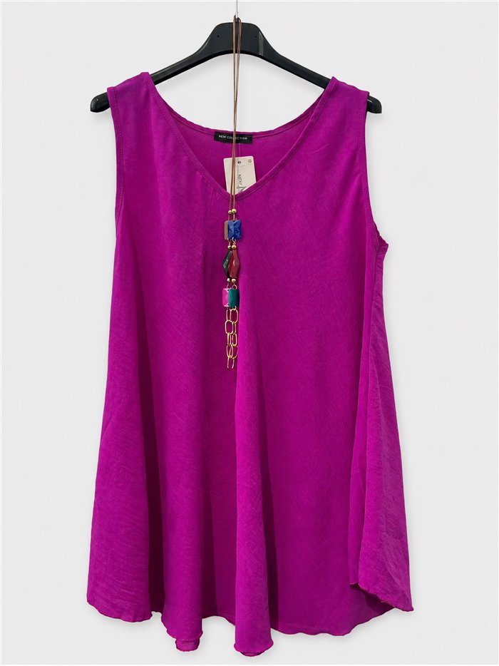Top evasé con collar