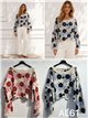 Jersey cropped crochet floral