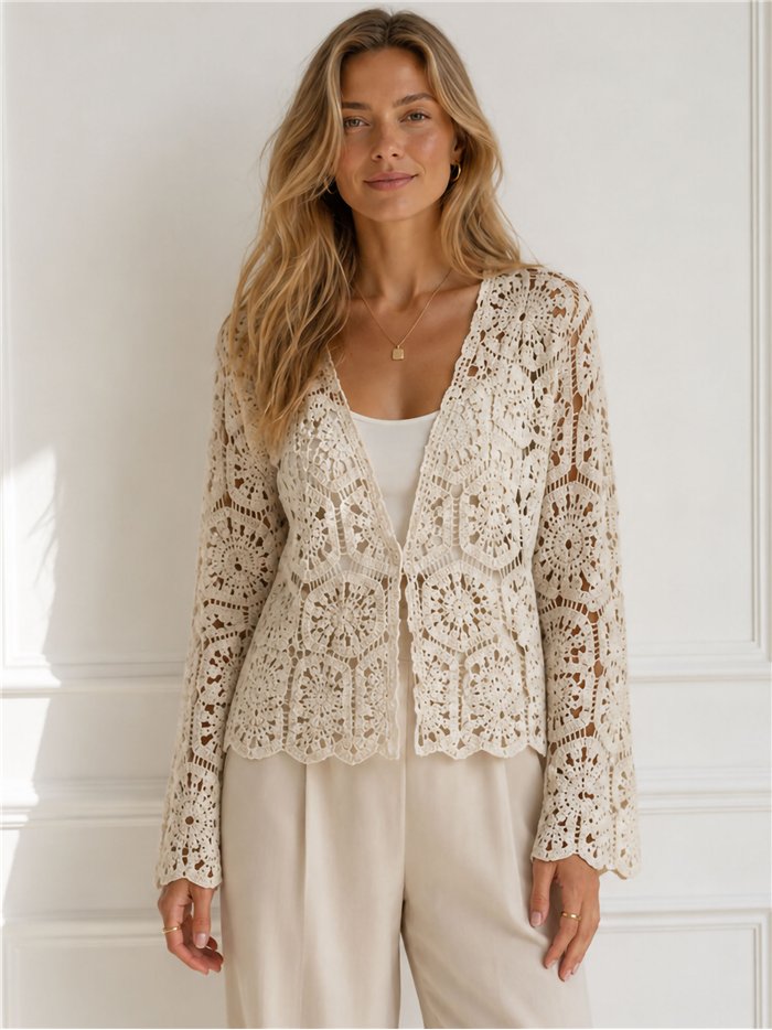Chaqueta corta de crochet